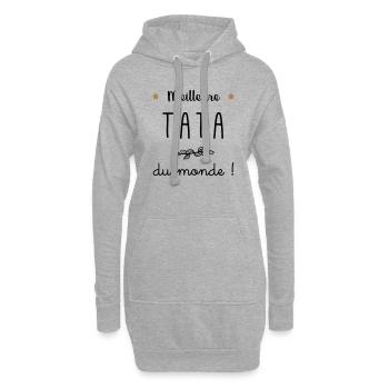 Meilleure tata du monde vecteur - Sweat-shirt à capuche long Femme - gris chiné - Devant