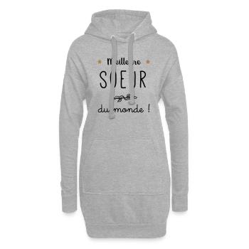 Meilleure soeur du monde vecteur - Sweat-shirt à capuche long Femme - gris chiné - Devant