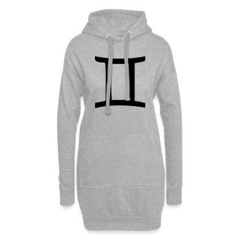 signe astrologique gemeaux - Sweat-shirt à capuche long Femme - gris chiné - Devant