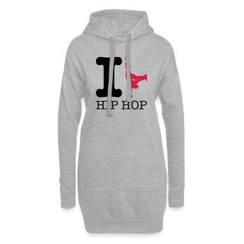 breakdance_hip_hop - Hoodie-Kleid - Grau meliert - Vorne