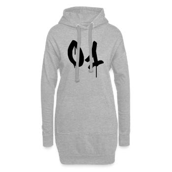Tag : 01 - Sweat-shirt à capuche long Femme - gris chiné - Devant