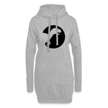 dino_rex_logo_f1 - Sweat-shirt à capuche long Femme - gris chiné - Devant
