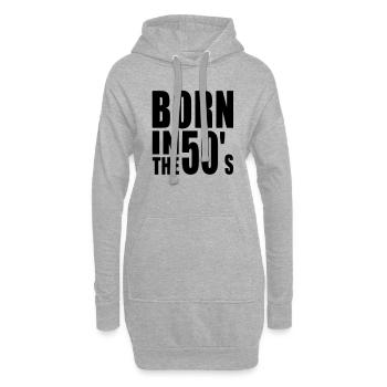 Né dans les années 50 - Sweat-shirt à capuche long Femme - gris chiné - Devant