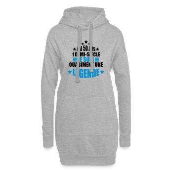 J'ai 50 ans 1 demi-siècle quasiment une légende - Sweat-shirt à capuche long Femme - gris chiné - Devant