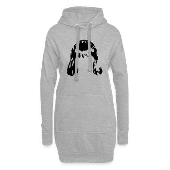 Haarperücke Haar wig1 - Hoodie-Kleid - Grau meliert - Vorne