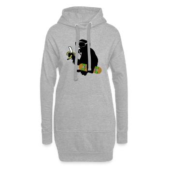 skateboard monkey - Hoodie-Kleid - Grau meliert - Vorne