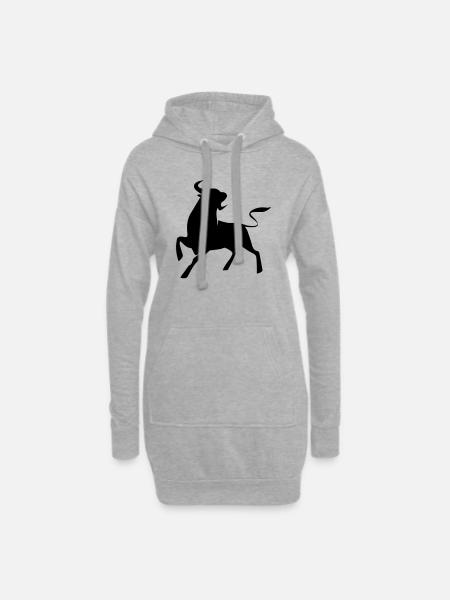 TORO FURIOSO - Sweat-shirt à capuche long Femme - gris chiné