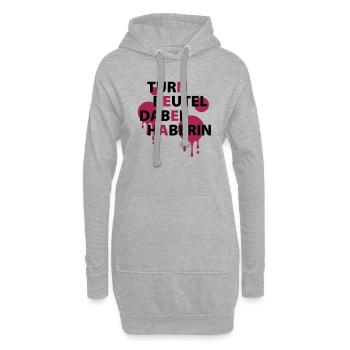 Turnbeutel - dabei - haberin - Hoodie-Kleid - Grau meliert - Vorne