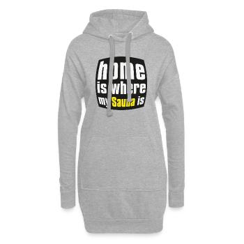 Home is where my sauna is - Hoodie-Kleid - Grau meliert - Vorne