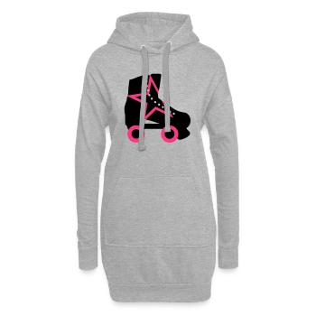 rollerskate - Sweat-shirt à capuche long Femme - gris chiné - Devant