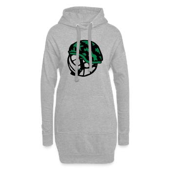 Volleyball Wasserball Ball militärischen Helm - Hoodie-Kleid - Grau meliert - Vorne