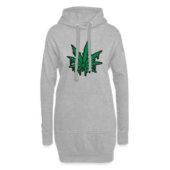 Weed Graffiti - Hoodie-Kleid - Grau meliert - Vorne