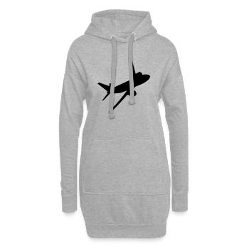 flugzeug - Hoodie-Kleid - Grau meliert - Vorne
