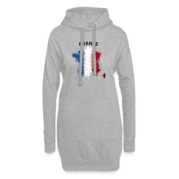France Text Landkarte Flagge Graffiti - Hoodie-Kleid - Grau meliert - Vorne