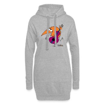 Shadok musicien - Sweat-shirt à capuche long Femme - gris chiné - Devant