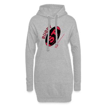 rugby - Sweat-shirt à capuche long Femme - gris chiné - Devant