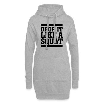 Drop It Like A Squat - Hoodie-Kleid - Grau meliert - Vorne