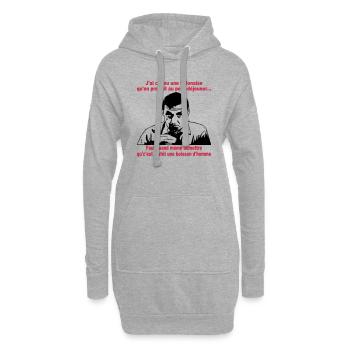 j'ai connu une polonaise lino ventura - Sweat-shirt à capuche long Femme - gris chiné - Devant