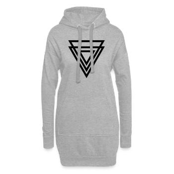 Hipster Triangle - Hoodie-Kleid - Grau meliert - Vorne