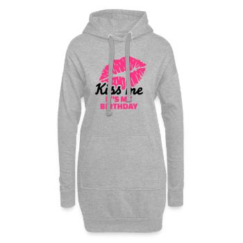 Kiss me It's my Birthday - Sweat-shirt à capuche long Femme - gris chiné - Devant