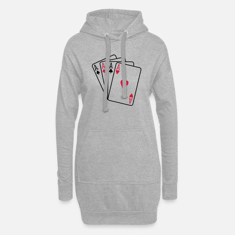 Poker - Sweat-shirt à capuche long Femme - gris chiné
