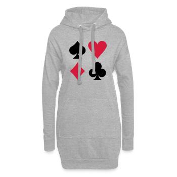 Poker - Hoodie-Kleid - Grau meliert - Vorne