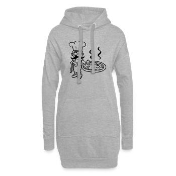 lustige zeichnung von koch pizza pizzeria - Hoodie-Kleid - Grau meliert - Vorne
