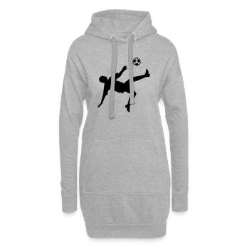 Fußball Stürmer Silhouette - Hoodie-Kleid - Grau meliert - Vorne