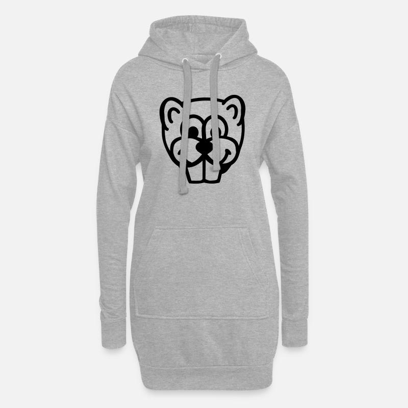 Biber - Hoodie-Kleid - Grau meliert