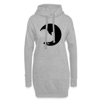 Dindon - Sweat-shirt à capuche long Femme - gris chiné - Devant