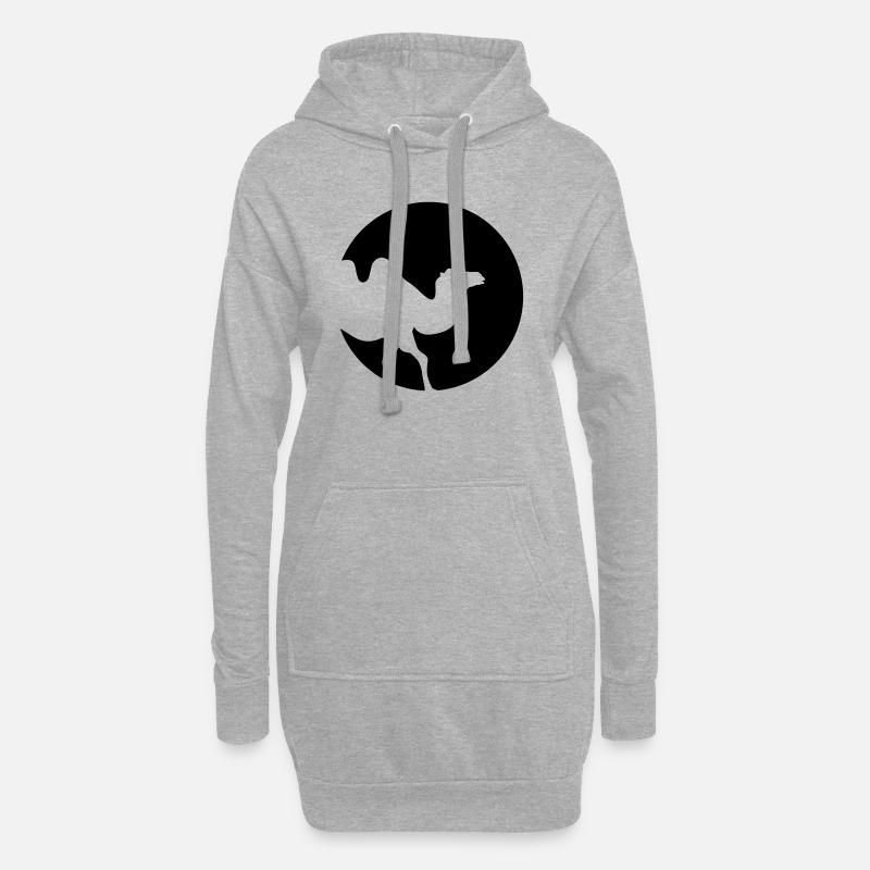Kamel - Hoodie-Kleid - Grau meliert