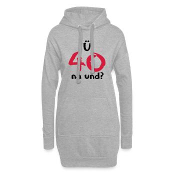 über 40 ü40 ü 40 Geschenke Geburtstag T-Shirt - Hoodie-Kleid - Grau meliert - Vorne