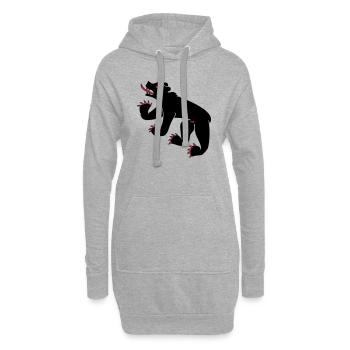 Zeichnung einer Bär ensymbolflagge Bern Schweiz - Hoodie-Kleid - Grau meliert - Vorne