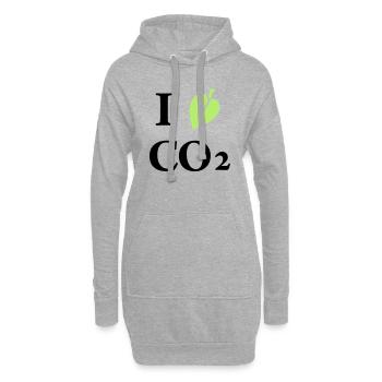 i love co2 - Sweat-shirt à capuche long Femme - gris chiné - Devant
