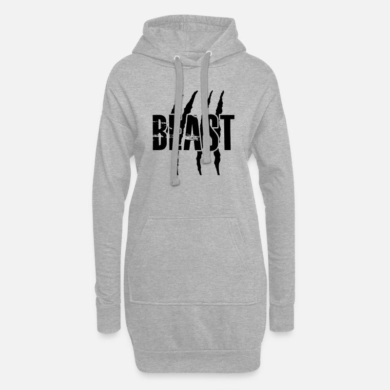 beast - Hoodie-Kleid - Grau meliert