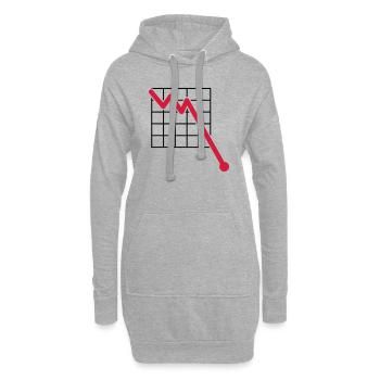 strich raster linie absteigend verlusst runter pfe - Hoodie-Kleid - Grau meliert - Vorne