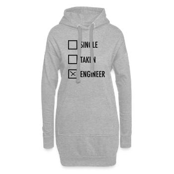 Single - Taken - Engineer - Hoodie-Kleid - Grau meliert - Vorne