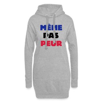 Même pas Peur - Sweat-shirt à capuche long Femme - gris chiné - Devant
