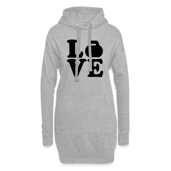 Curling - Sweat-shirt à capuche long Femme - gris chiné - Devant