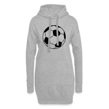 Fussball Football Ball - Sweat-shirt à capuche long Femme - gris chiné - Devant