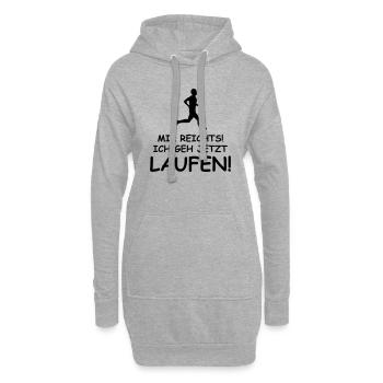 mir reichts ich geh jetzt laufen - Hoodie-Kleid - Grau meliert - Vorne