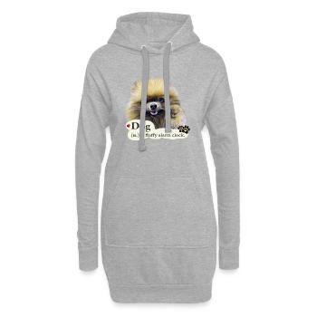 Pomeranian Shirt und Accessoires Zwergspitz - Hoodie-Kleid - Grau meliert - Vorne