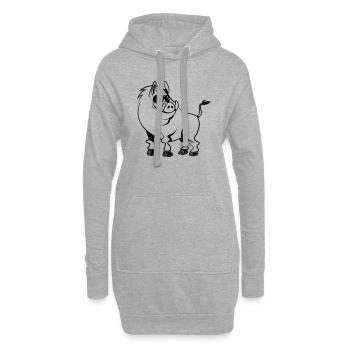 wildschwein refroidir des lunettes de soleil drôle - Sweat-shirt à capuche long Femme - gris chiné - Devant