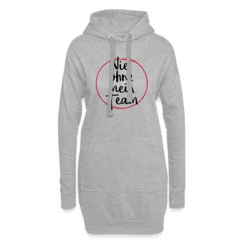 nie ohne mein team design - Hoodie-Kleid - Grau meliert - Vorne