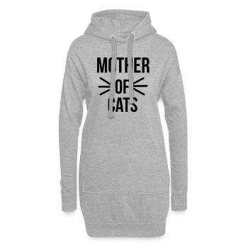 Mother of cats - Sweat-shirt à capuche long Femme - gris chiné - Devant