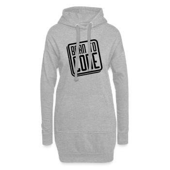 logo né au code - Sweat-shirt à capuche long Femme - gris chiné - Devant