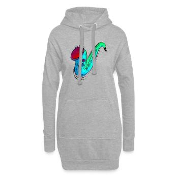 buntes Saxofon / Saxofon - Hoodie-Kleid - Grau meliert - Vorne