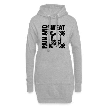 bodybuilding / pain and sweat - Hoodie-Kleid - Grau meliert - Vorne