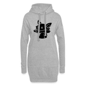 tête visage noir mignon belle mignonne petit enfan - Sweat-shirt à capuche long Femme - gris chiné - Devant