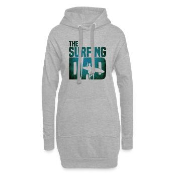 The Surfing Dad - Surfer Vater Vatertag Wellen - Hoodie-Kleid - Grau meliert - Vorne